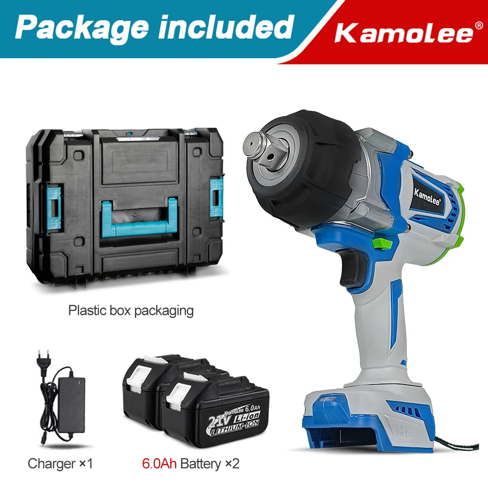 Kamolee-llave de impacto eléctrica sin escobillas, herramienta para batería Makita de 18v, 3/4 pulgadas, 4100NM
