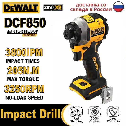 DEWALT-destornillador eléctrico inalámbrico DCF850 de 20V, Motor sin escobillas, taladro recargable, llave de impacto eléctrica de gran Torque